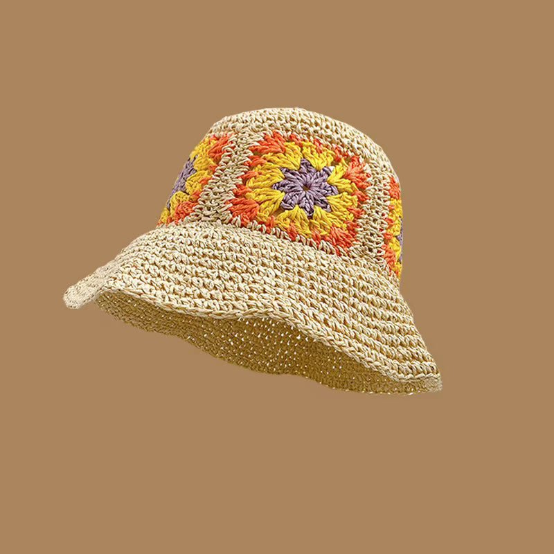 Bucket Hat de Rafia Floral  Unisex | MIGMA Chile