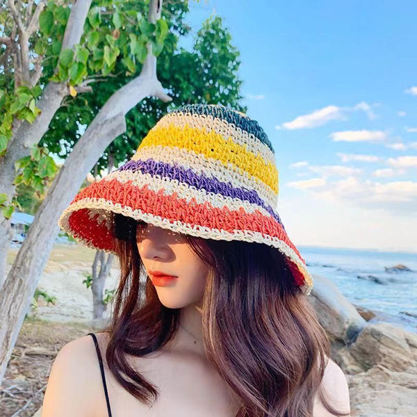 Bucket Hat de Rafia  Multicolor Unisex | MIGMA Chile