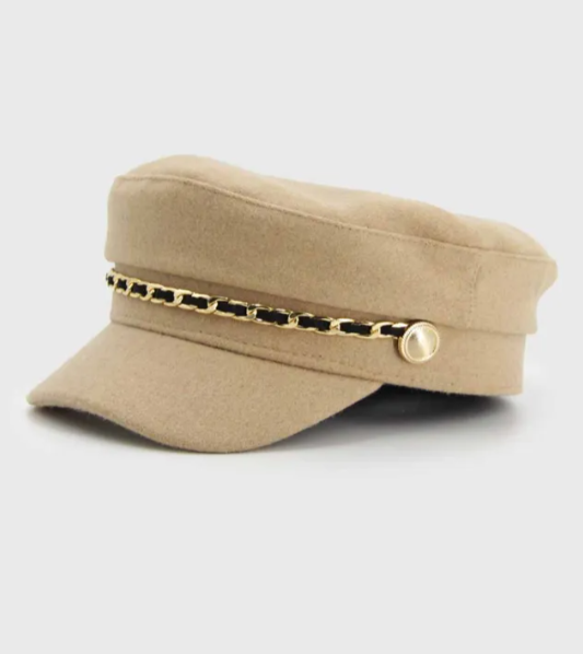 Sombrero Boina Militar Paño Con Cadena