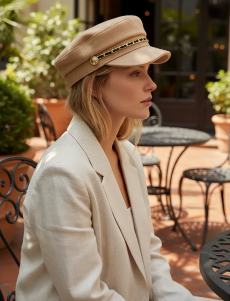 Sombrero Boina Militar Paño Con Cadena