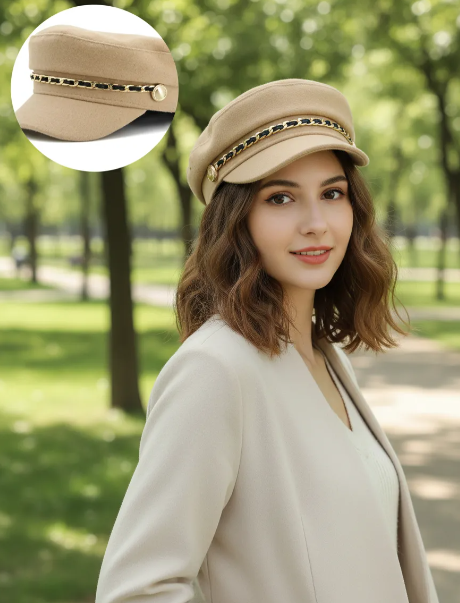 Sombrero Boina Militar Paño Con Cadena