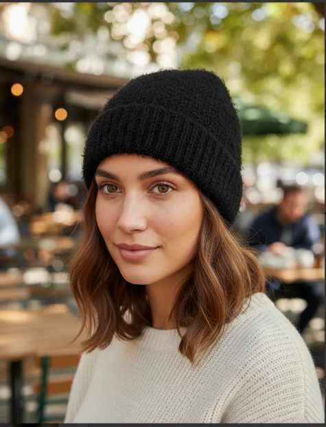 Gorro De Lana Beanie Liso Sherpa