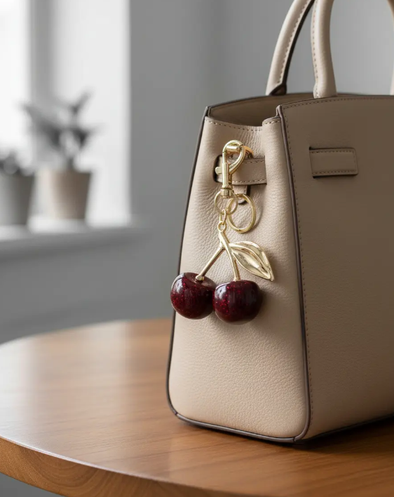 Llavero Charm Para Bolso Cereza
