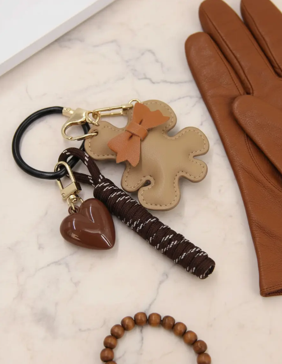 Llavero Charm Para Bolso Corazón Osito