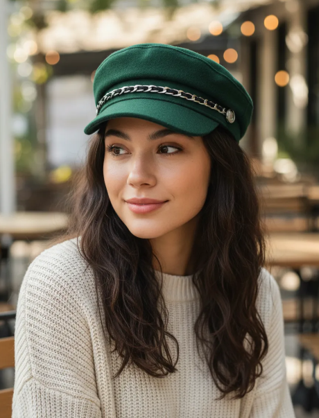 Sombrero Boina Militar Paño Con Cadena