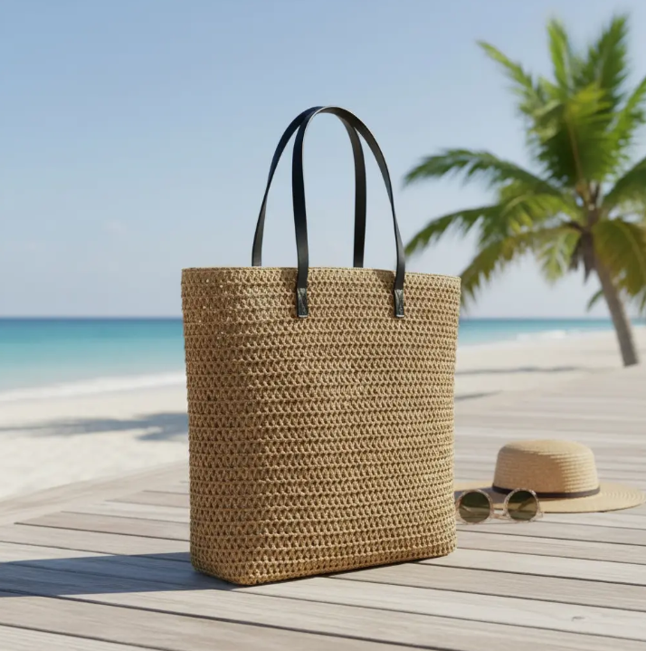 BOLSO PLAYERO DE RAFIA