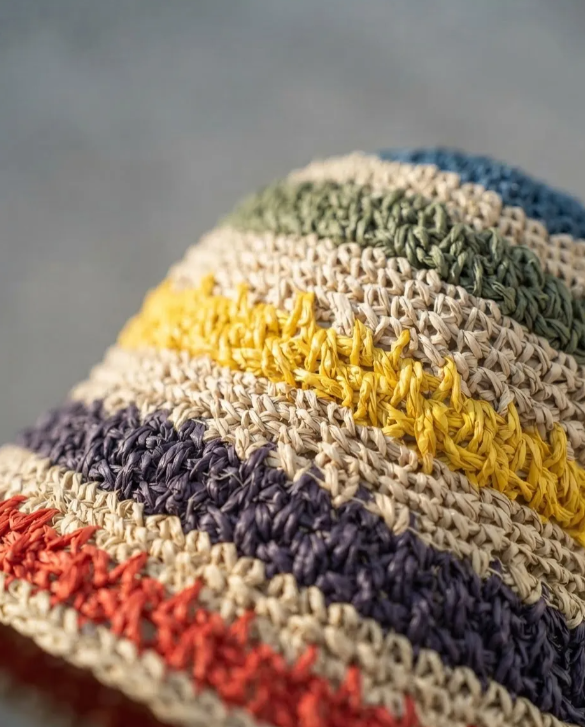 Bucket Hat de Rafia  Multicolor Unisex | MIGMA Chile
