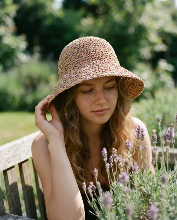 Bucket Hat de Rafia Multicolor Unisex | MIGMA Chile