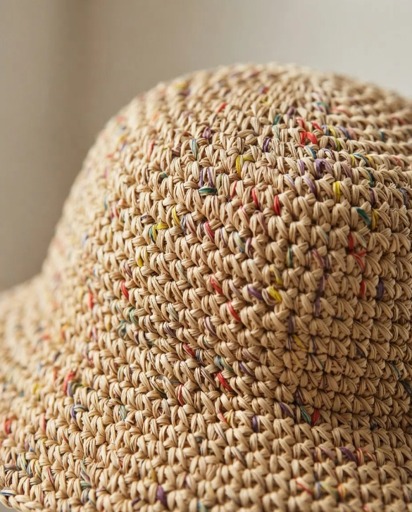 Bucket Hat de Rafia Multicolor Unisex | MIGMA Chile