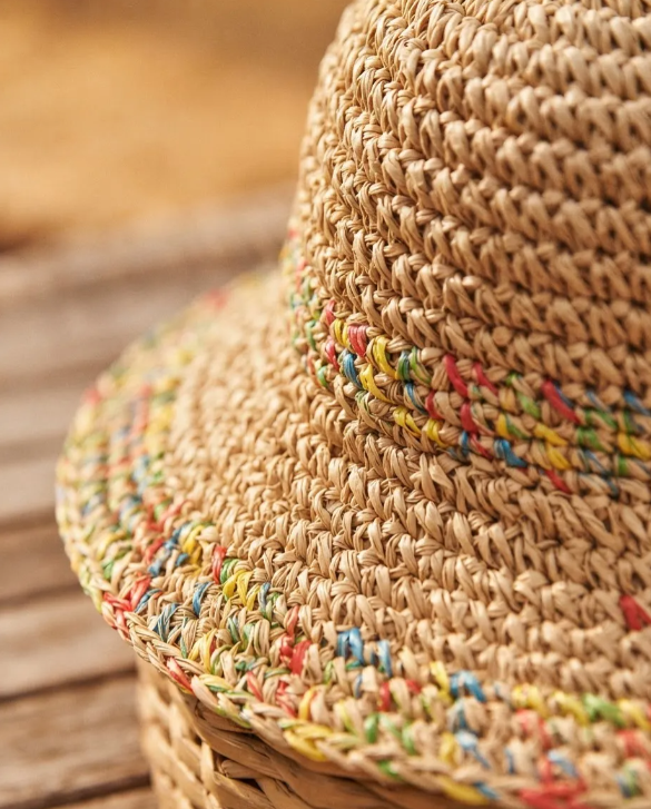 Bucket Hat de Rafia Multicolor Unisex | MIGMA Chile