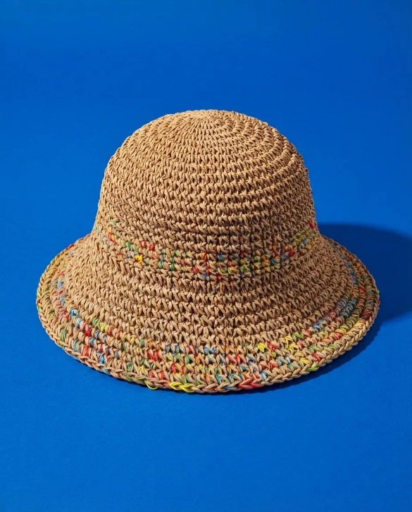 Bucket Hat de Rafia Multicolor Unisex | MIGMA Chile