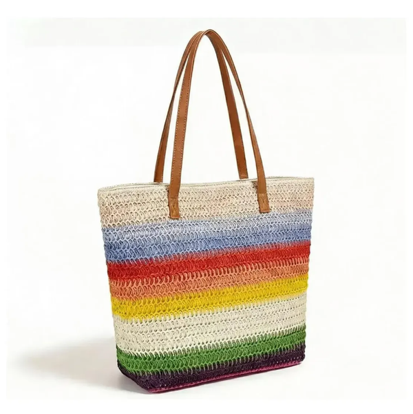 Bolso Playero de Rafia  Multicolor para Mujer | MIGMA Chile