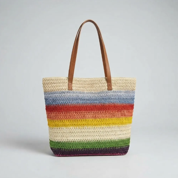 Bolso Playero de Rafia  Multicolor para Mujer | MIGMA Chile