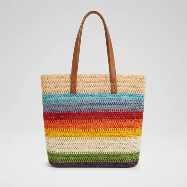 Bolso Playero de Rafia  Multicolor para Mujer | MIGMA Chile