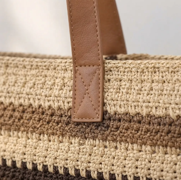 Bolso Playero de Rafia  Multicolor para Mujer | MIGMA Chile