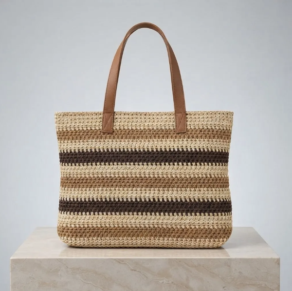 Bolso Playero de Rafia  Multicolor para Mujer | MIGMA Chile