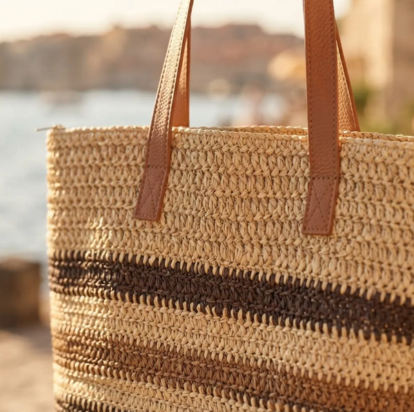 Bolso Playero de Rafia  Multicolor para Mujer | MIGMA Chile