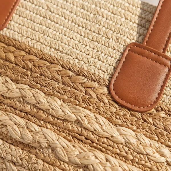 Bolso Playero de Rafia Rayas para Mujer | MIGMA Chile