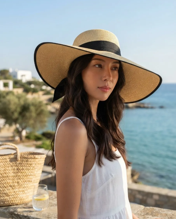 Sombrero de Playa de Rafia Ala Ancha | Mujer | MIGMA