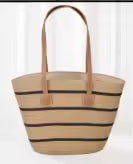 Bolso Playero de Rafia Rayas para Mujer | MIGMA Chile