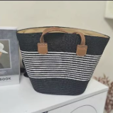 Bolso Playero de Rafia Rayas para Mujer | MIGMA Chile